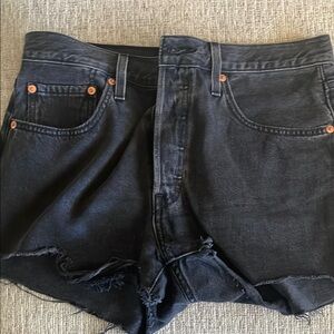 Black Denim Cutoff Shorts